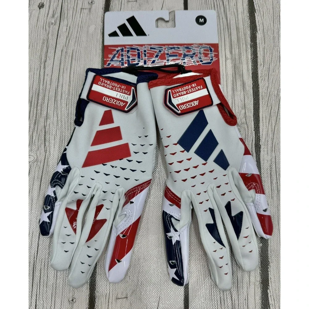 Adidas Adizero American Flag Football Gloves Size M AF1752 New with Small Defect